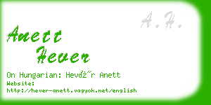 anett hever business card